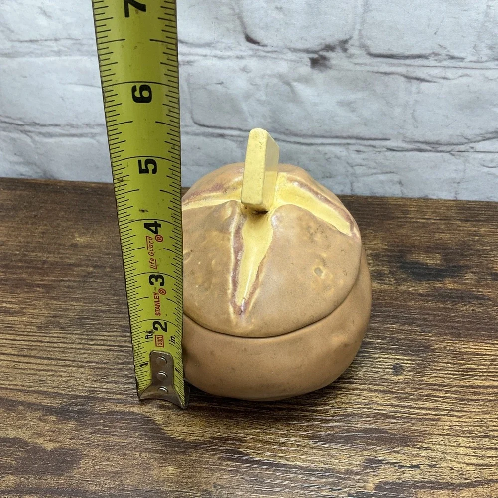 Vintage Ceramic Potato Shaped Serving Bowl W Pat Of Butter On Lid Czechoslovakia
